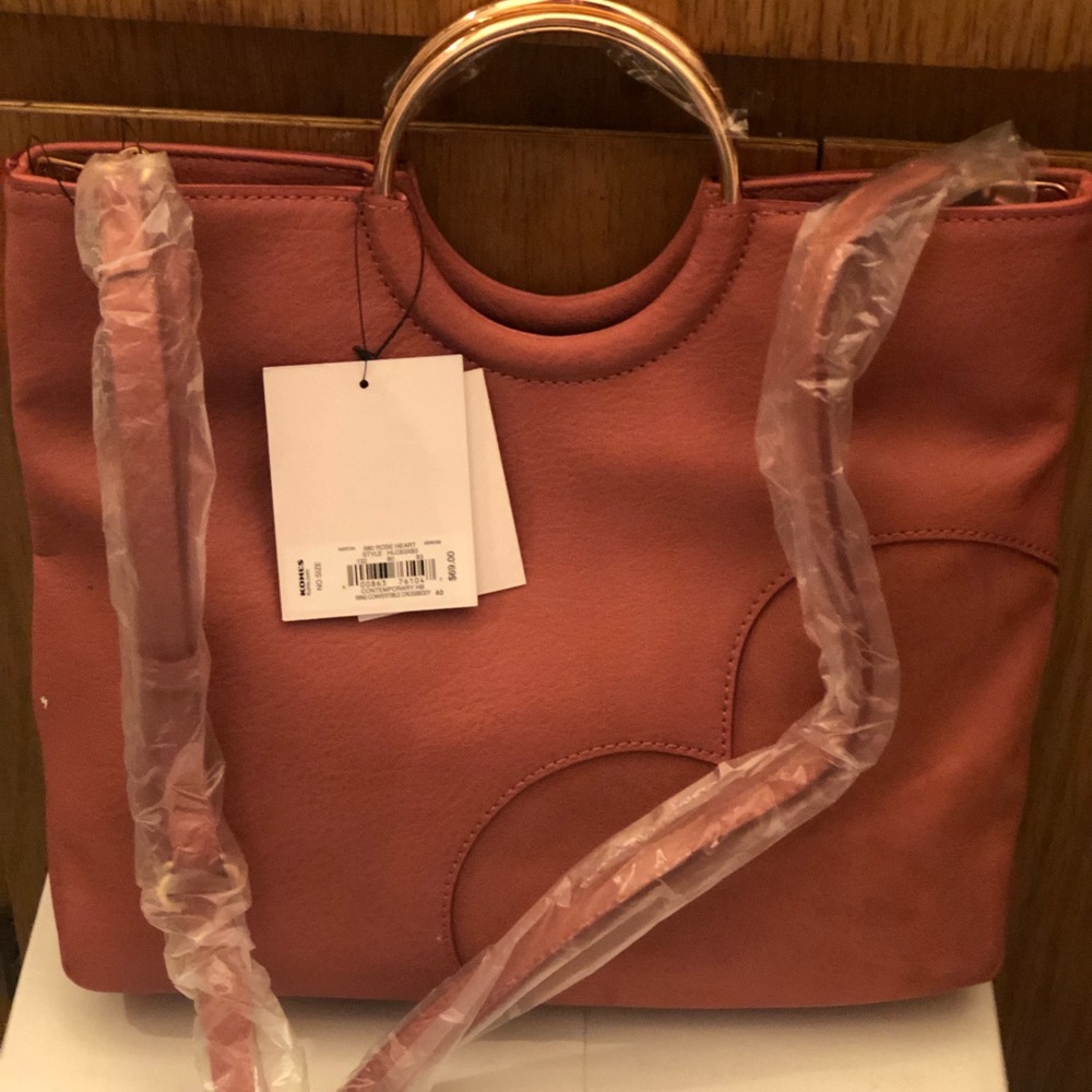 LC cute rose pink slim tote with crossbody strap